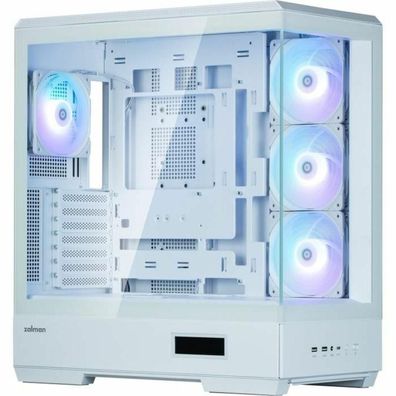 PC-Gehäuse Zalman Midi Tower Weiß mit ARGB Léftern