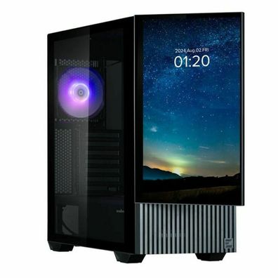 PC-Gehäuse Zalman Z10 DS mit Glasfront, schwarz, Gaming