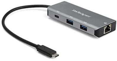 USB-C Hub StarTech mit 3 Ports und RJ45 Gigabit Ethernet