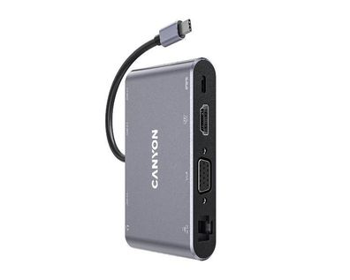 USB-C Hub Canyon DS-14 mit 8 Anschléssen, Grau