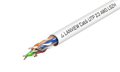 Netzwerkkabel Lanview Cat6 Weiß 305m