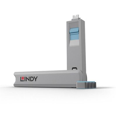 USB Type C Port-Sperre Lindy Blau