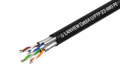 Netzwerkkabel Lanview Cat6a U-FTP 500 m schwarz