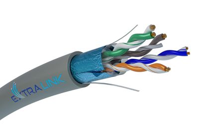 Netzwerkkabel Extralink CAT5E FTP 305 Meter Grau