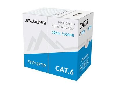 Ethernetkabel Lanberg Cat 6, 305 m, grau