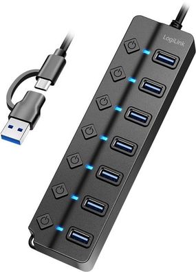 USB-Hub LogiLink 7 Ports mit Einzelschalter