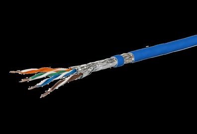 Netzwerkkabel Metz Kategorie 7A 100 Meter Blau