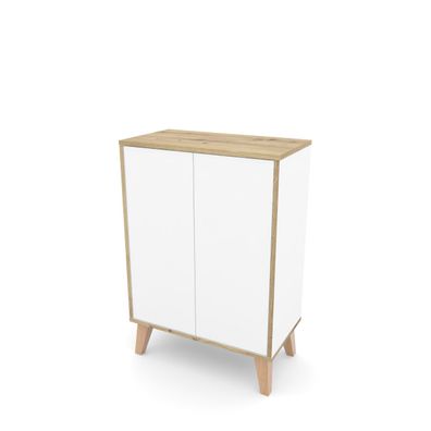 Badkommode MORENA mit 2 Türen, cashmere/Eiche