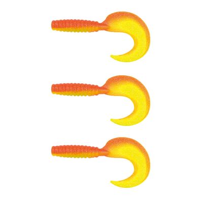 3 Hecht Twister XXL Gummiköder 16 cm orange-glitter