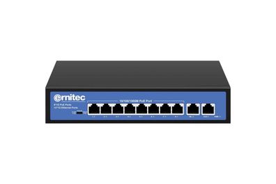 Netzwerk-Switch Ernitec 8x RJ45 PoE + 2x Gigabit RJ45