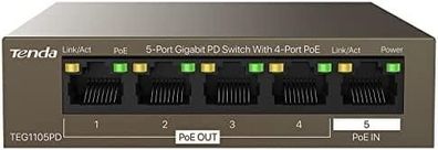 Switch Tenda 5 Ports PoE 10 Gbit/s