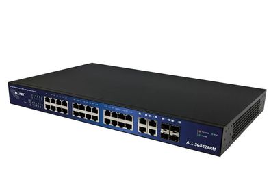 Switch Netzwerk Managed Smart Layer2 von allnet, 28 Ports, 24x 1 GbE PoE 400W