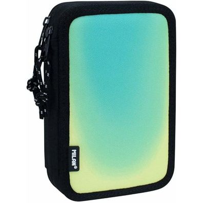 Doppel-Federtasche Milan Sunset Schwarz grün 34 Stücke