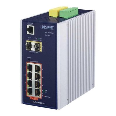 Industrieller Switch Planet IGS-10020HPT mit 8 Gigabit Ethernet Ports