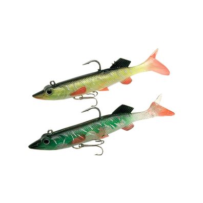 2 Stk Hecht Gummifische Kunstköder Pike 12 cm
