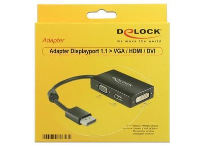 Videoadapter Delock DisplayPort Adapter schwarz