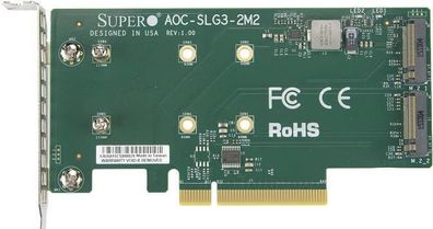 Adapterkarte Supermicro AOC-SLG3-2M2 PCIe M.2 grén
