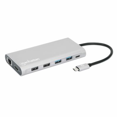 Dockingstation Manhattan 130660 mit 12 Ports, USB-C, HDMI