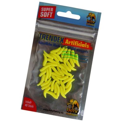 40 Stück Bienenmaden Kunstmaden fluo-gelb