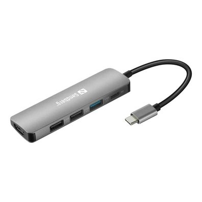 USB-C Mini Dock Sandberg mit Aluminiumgehäuse