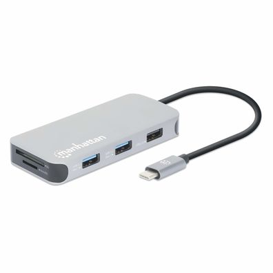 USB-C Dockingstation Manhattan mit 6 Ports und 100W Ladefunktion