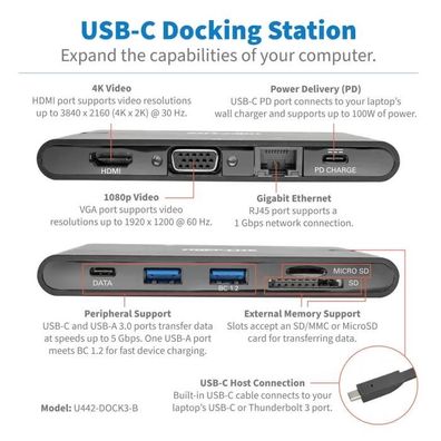Dockingstation Tripp Lite USB-C mit 4K-Auflösung