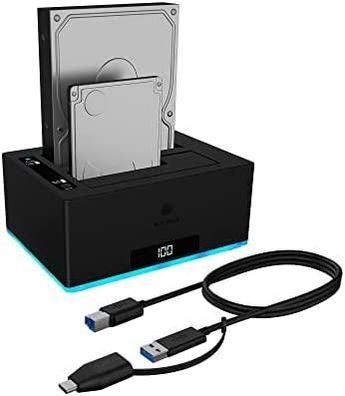 Dockingstation ICY BOX IB-127CL-U3 mit RGB-Beleuchtung