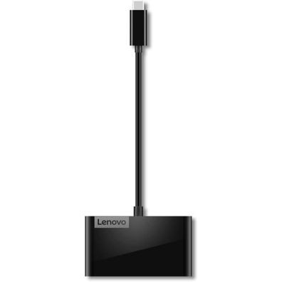 USB-C Hub Lenovo mit 2x USB-A 3.0 und 2x USB-C, schwarz