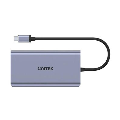USB-C Hub 8-in-1 Unitek D1019B Grau Aluminium