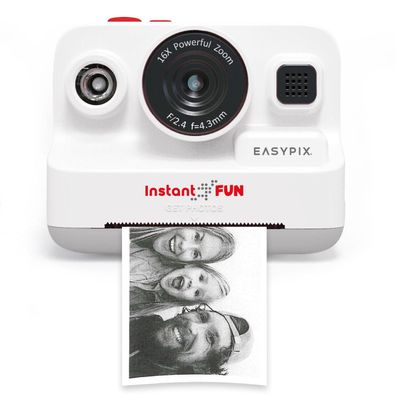 Sofortbildkamera Easypix mit Thermodruck, Weiß