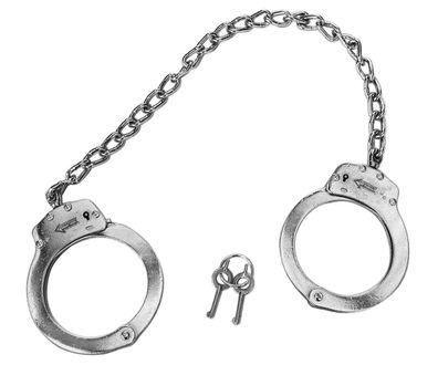 Fussfesseln Fußschellen mit Arretierung und 2 Schlüssel Security Polizei Justiz