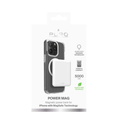 Externe Batterie Puro Power Mag 5000 mAh Weiß