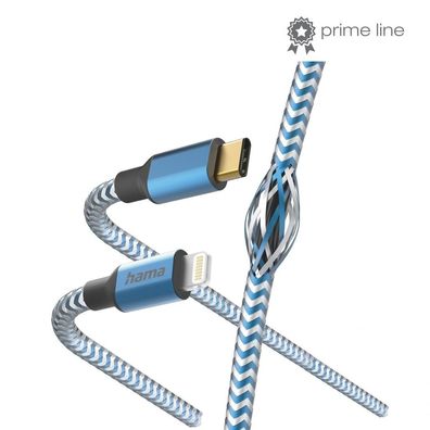 USB-Kabel Hama Reflektierend Blau Nylon 1,5 m Schnellladung