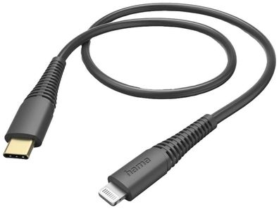 Ladekabel Hama USB-C auf Lightning, 1,5 m, schwarz