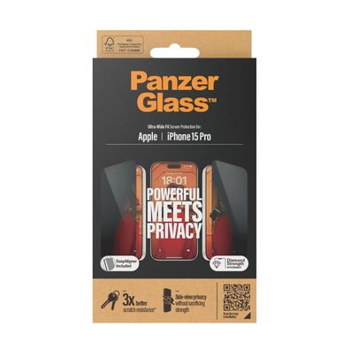 Displayschutz PanzerGlass fér iPhone 15 Pro, transparent