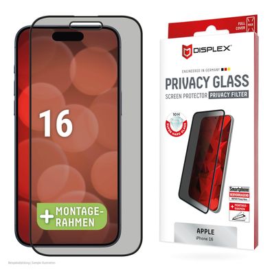Bildschirm-Schutzglas Displex Privacy Glass fér iPhone 16