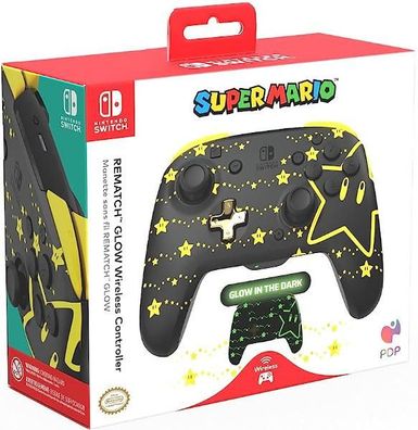 Gaming-Controller PDP Rematch Glow Super Star kabellos, schwarz