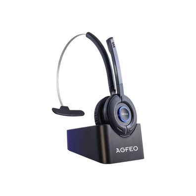 DECT Headset AGFEO mit abnehmbarem Mikrofon, schwarz