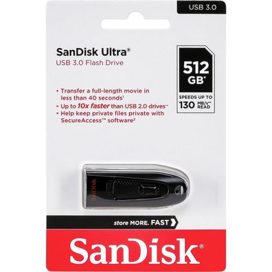 USB-Stick SanDisk Ultra 512 GB, USB 3.0, schwarz