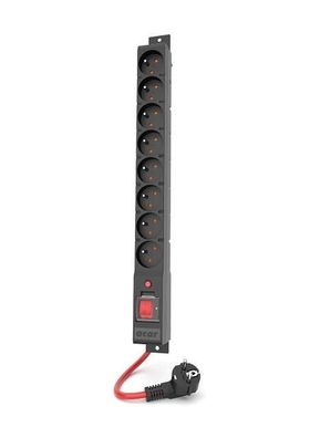 Steckdosenleiste Acar 8-fach, 16 Ampere, schwarz