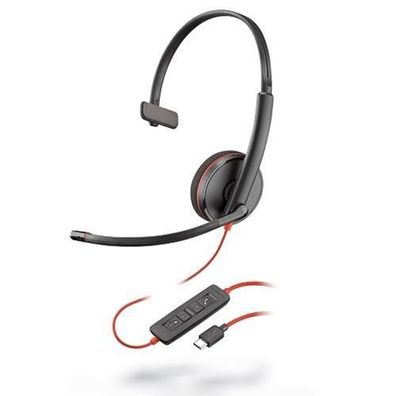 Headset Plantronics Poly Blackwire 3210 mit USB-C, Schwarz