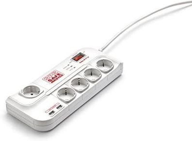 Steckdosenleiste Salicru mit 5 Steckdosen und 2 USB-Ports