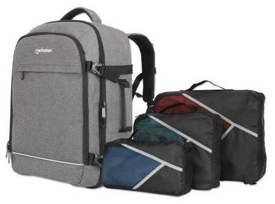 Laptop-Rucksack Manhattan Rome bis 17,3 Zoll, 40 Liter, grau