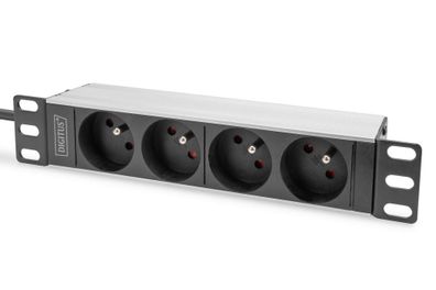 Steckdosenleiste Digitus 10 Zoll Aluminium, 4-fach
