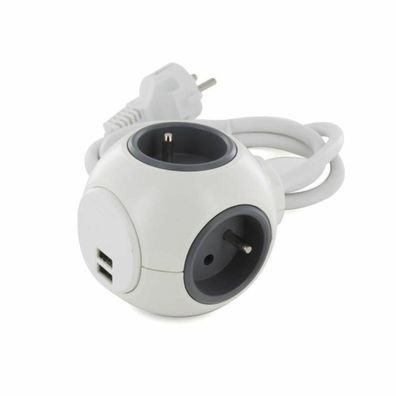 Steckdosenleiste chacon PowerBall mit 4 Steckdosen und 2 USB-Ports