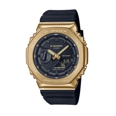 Uhr G-Shock GM-2100G-1A9ER von Casio, schwarzes Zifferblatt mit goldener Veredelung