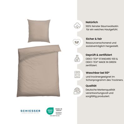 Schiesser Bettwäscheset Ella - Baumwollsatin - 2-teilig
