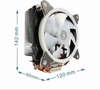 Ventilator Gembird CPU-HURACAN-ARGB-X130 schwarz weiß