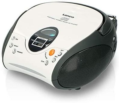 Tragbares Radio Lenco Weiß mit CD-Player