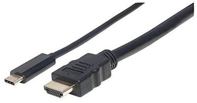 USB-C-auf-HDMI-Kabel Adapter Manhattan schwarz